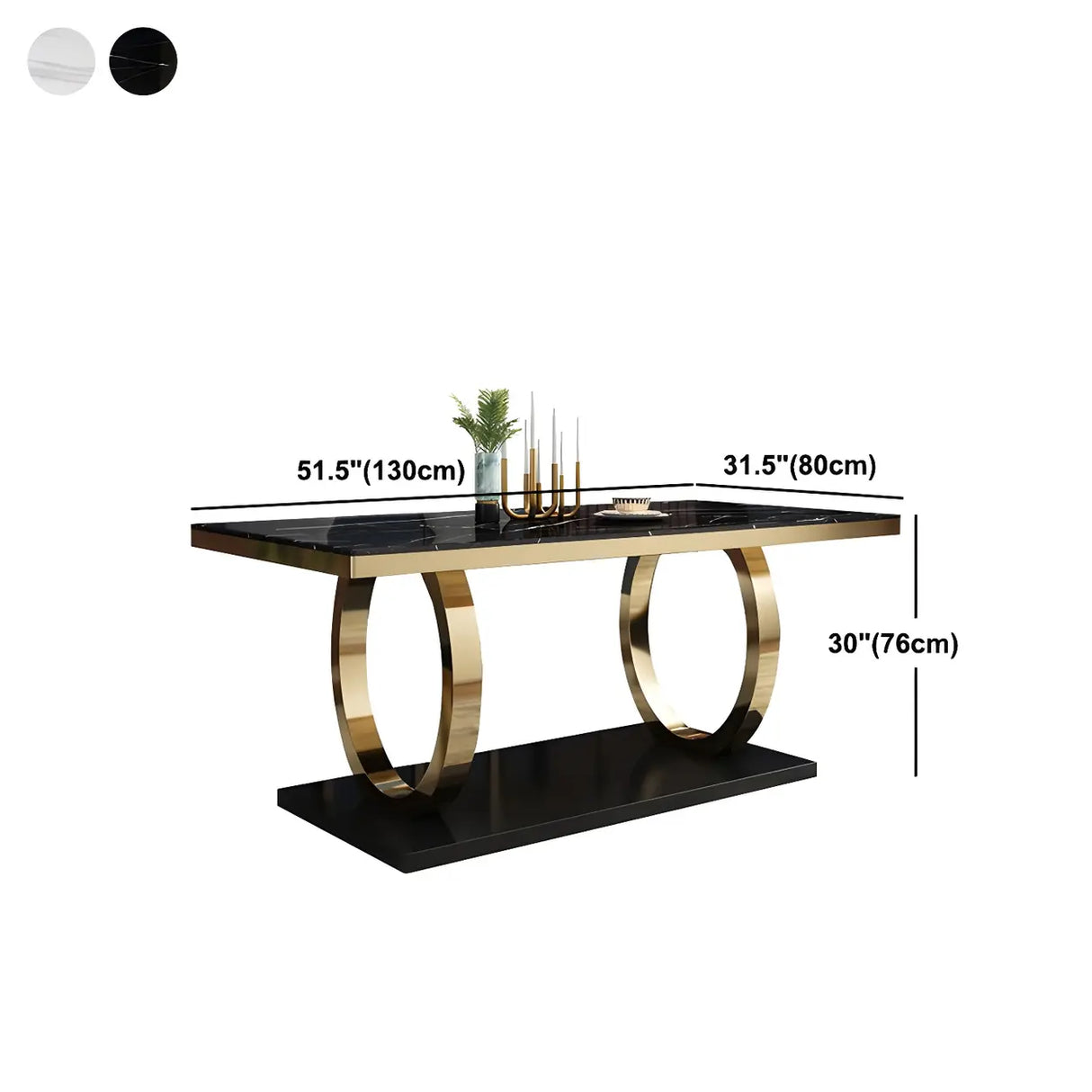 Modern Rectangle White Marble Scratch Resistant Dining Table