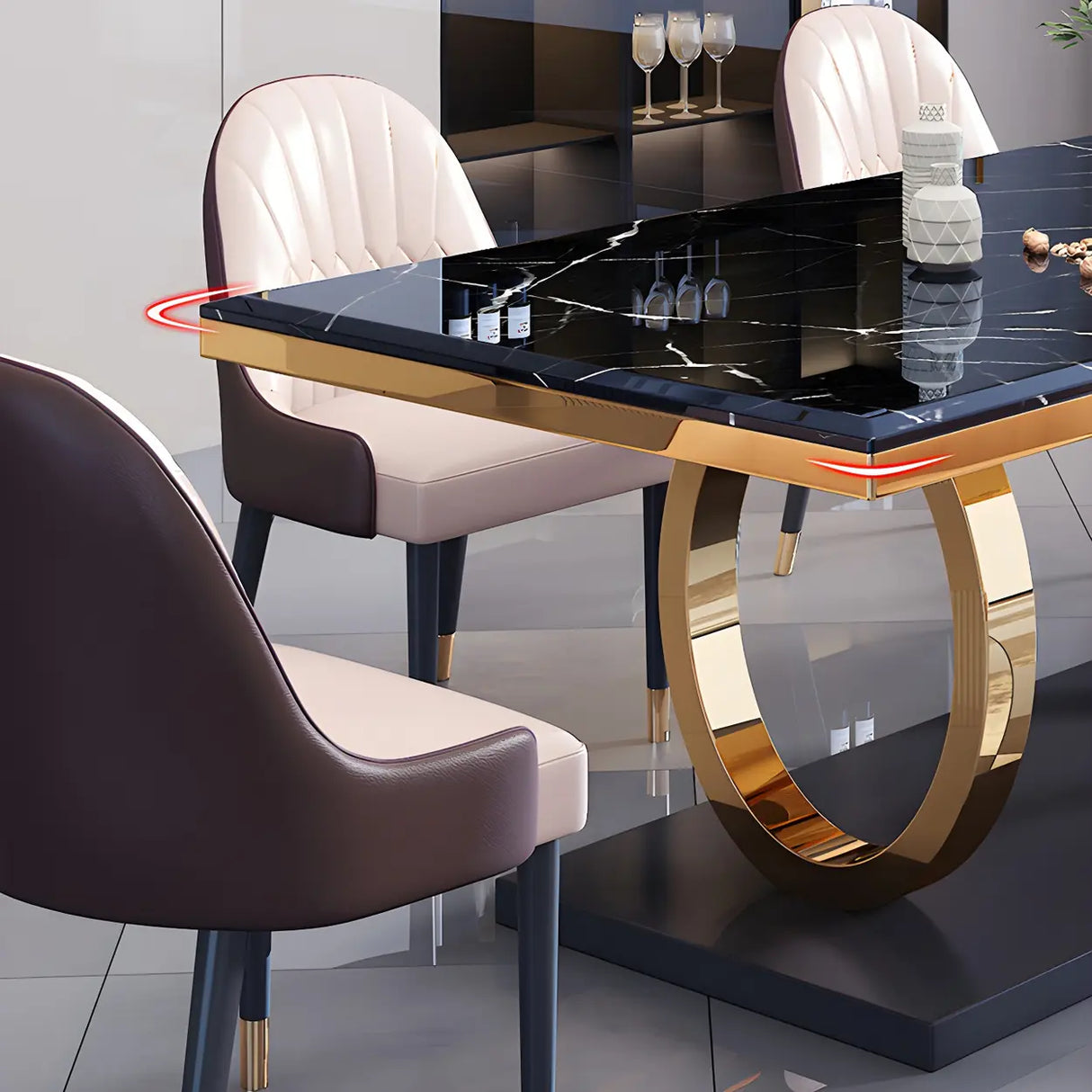 Modern Rectangle White Marble Scratch Resistant Dining Table Image - 7