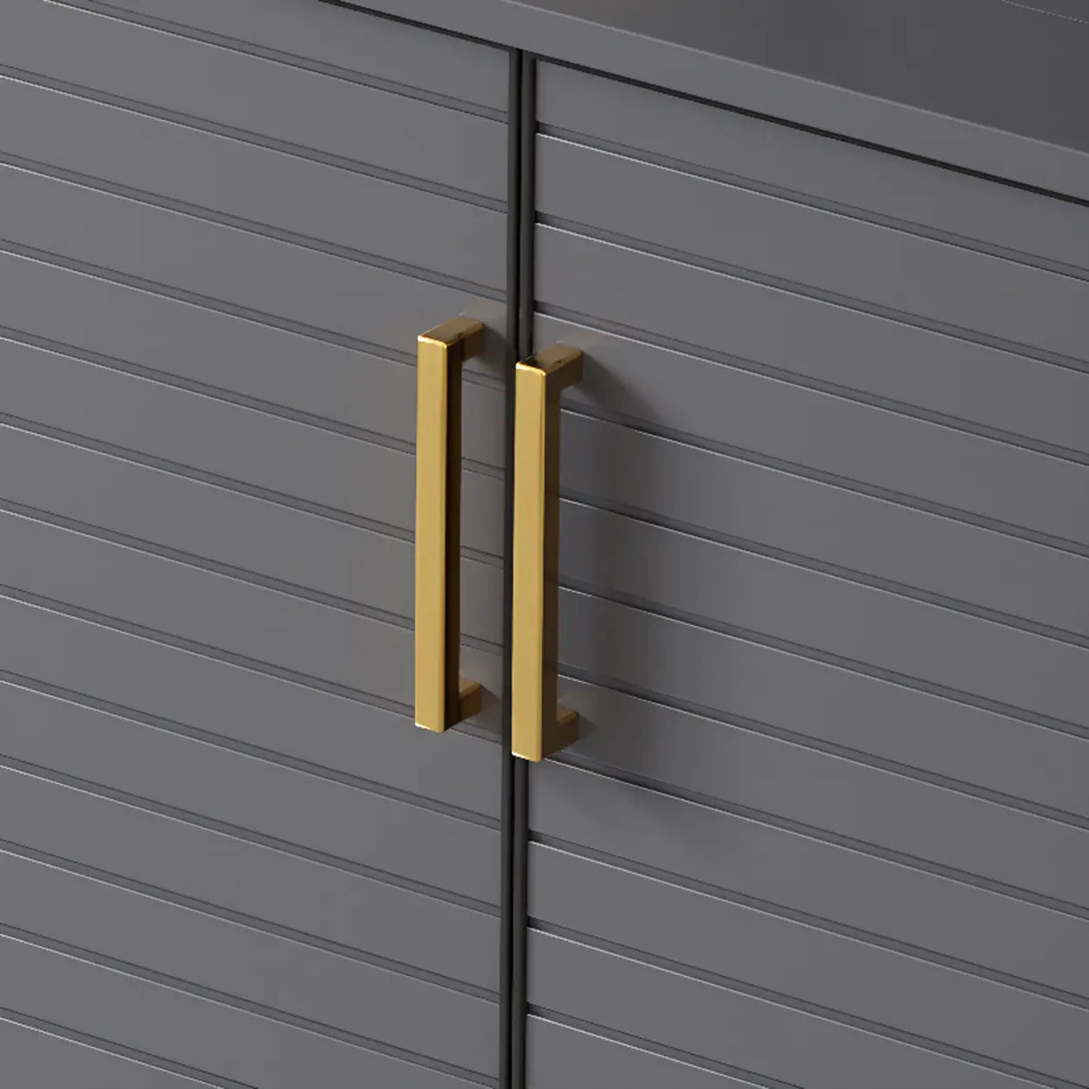 Modern Rectangle Wood Hallway Grey Large Shoe Cabinet Image - 13