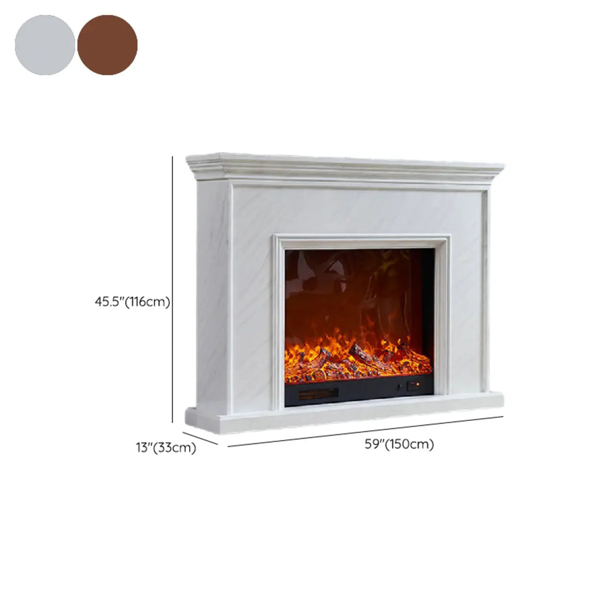 Modern Rectangle Wood Mantel Electric TV Stand Fireplace Image - 12