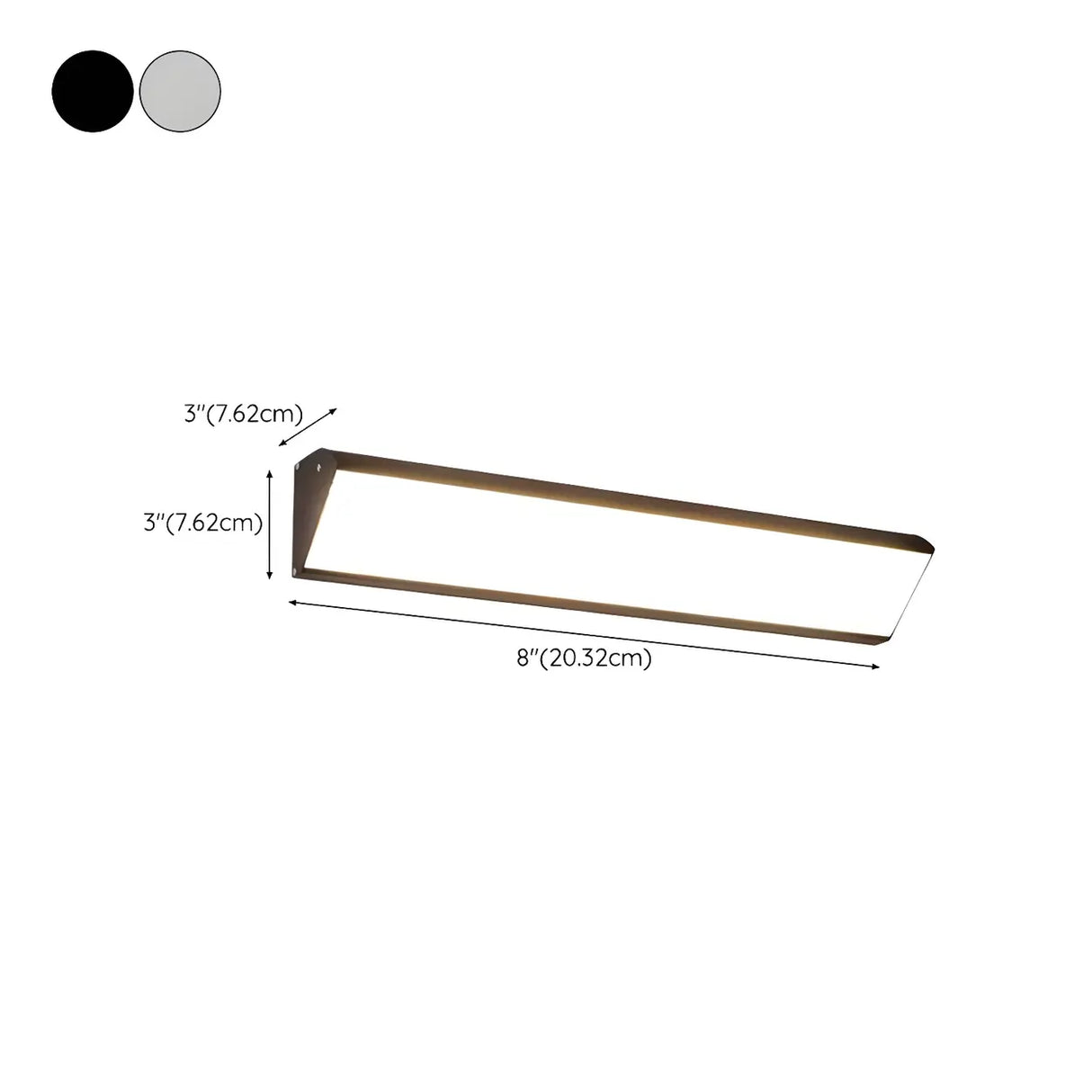 Modern Rectangular Acrylic Black Exterior Wall Light