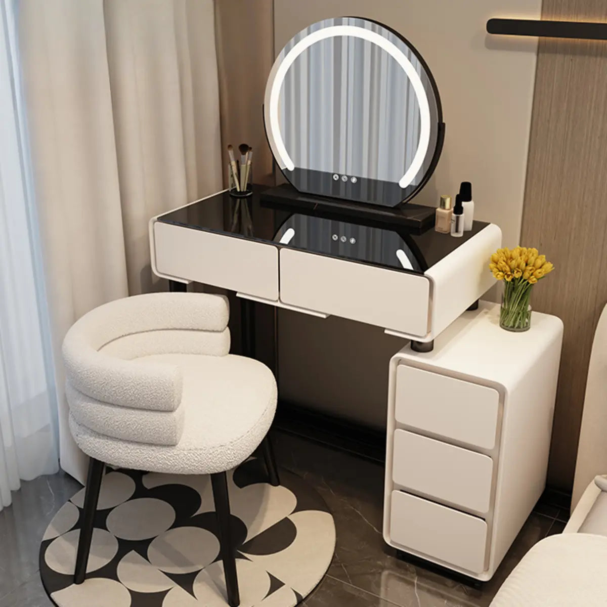 Modern Rectangular Bedroom LED Light Mirror Makeup Vanity Image - 1