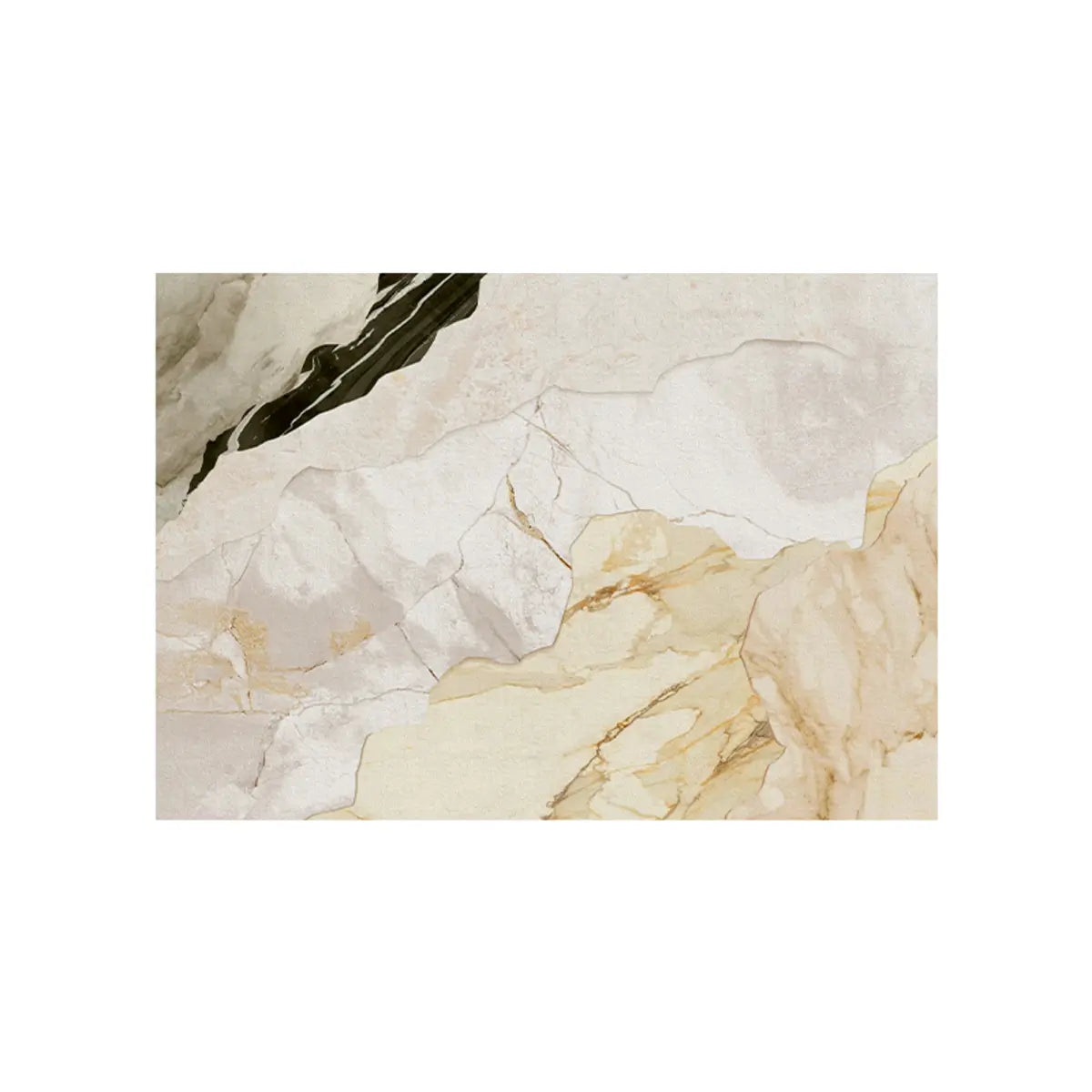 Modern Rectangular Beige Marble Pattern Area Rug Image - 2