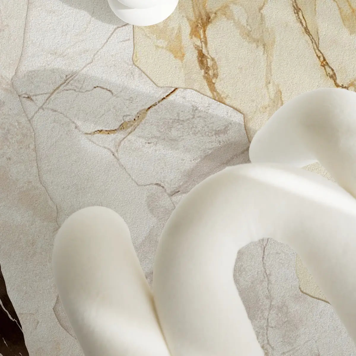 Modern Rectangular Beige Marble Pattern Area Rug Image - 8