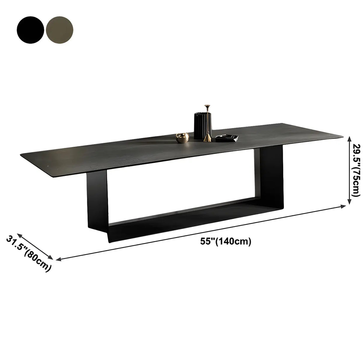 Modern Rectangular Black Large Scratch Resistant Dining Table Image - 13