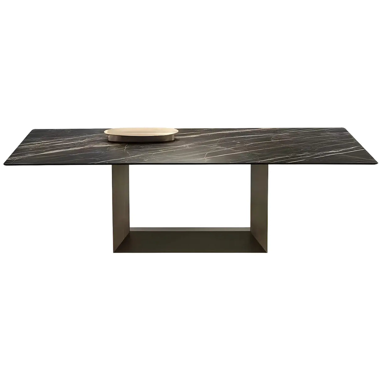 Modern Rectangular Black Large Scratch Resistant Dining Table Image - 4