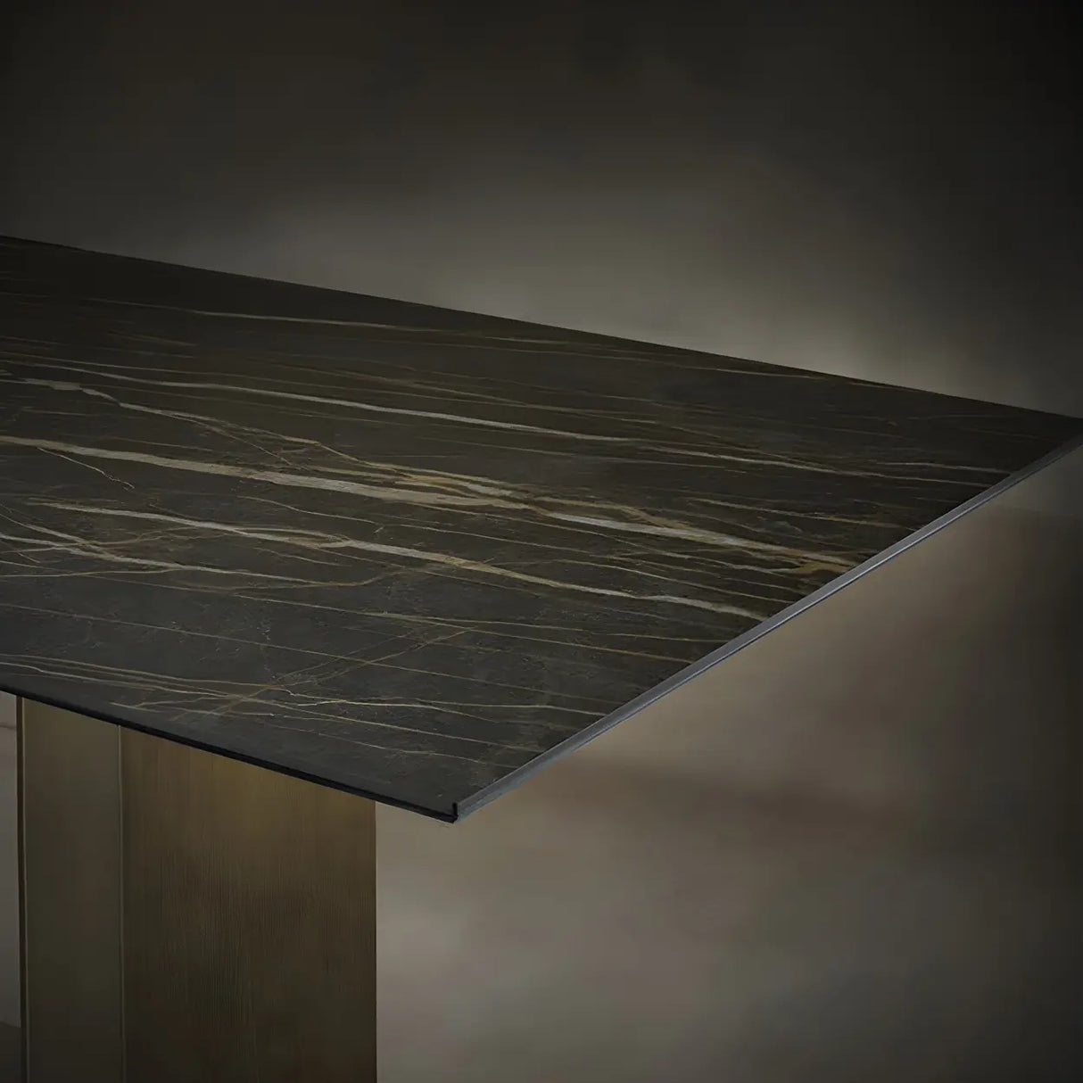 Modern Rectangular Black Large Scratch Resistant Dining Table Image - 6