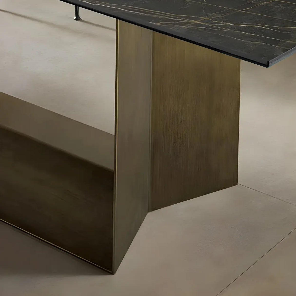 Modern Rectangular Black Large Scratch Resistant Dining Table Image - 8