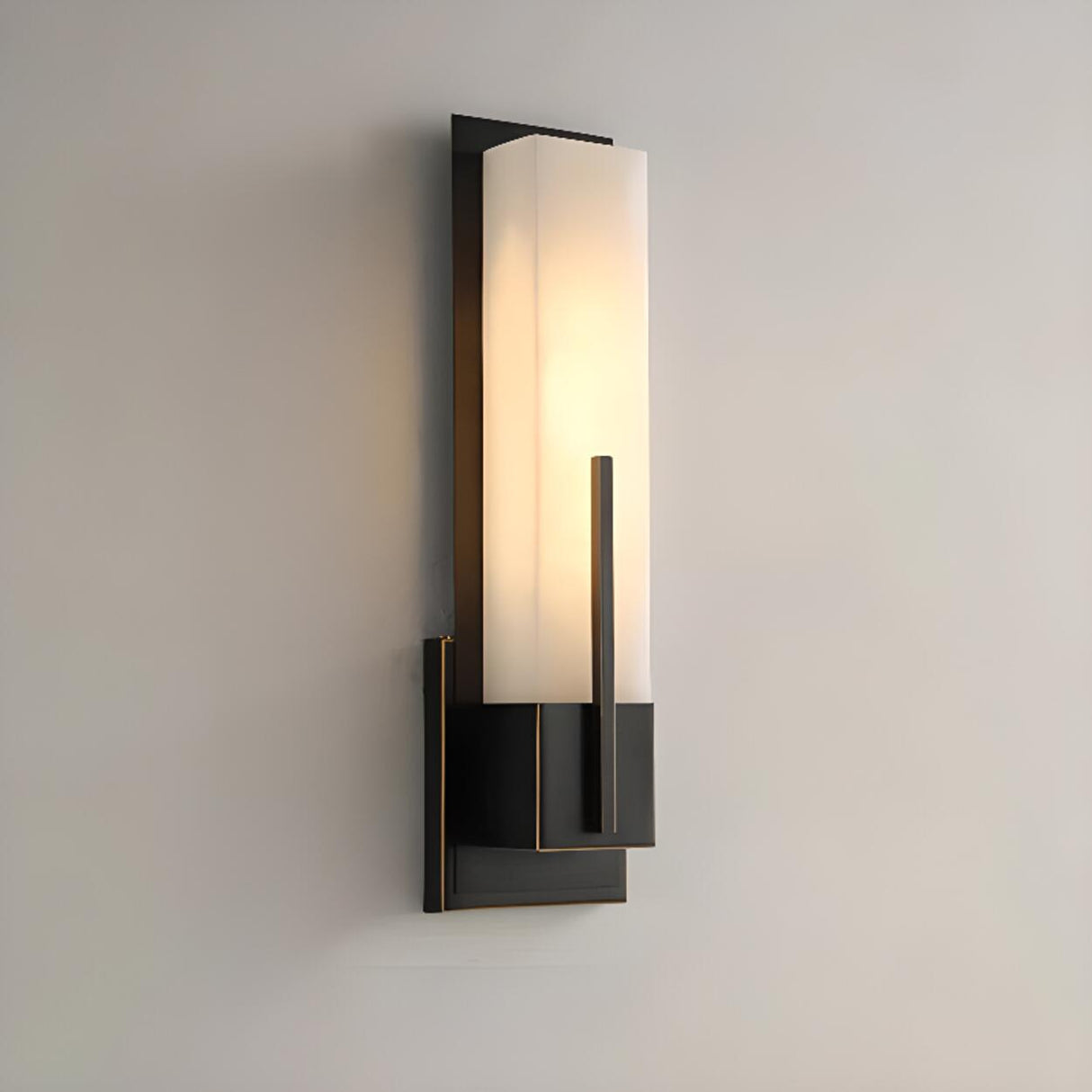 Modern Rectangular Black Vertical Wall Sconce Image - 11