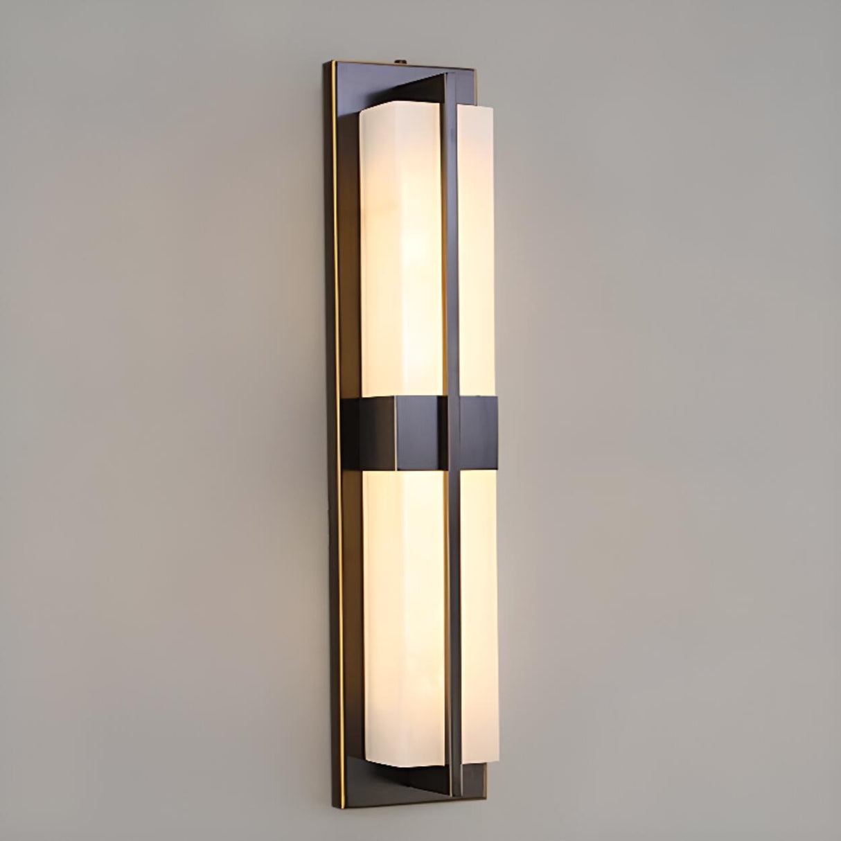 Modern Rectangular Black Vertical Wall Sconce Image - 12