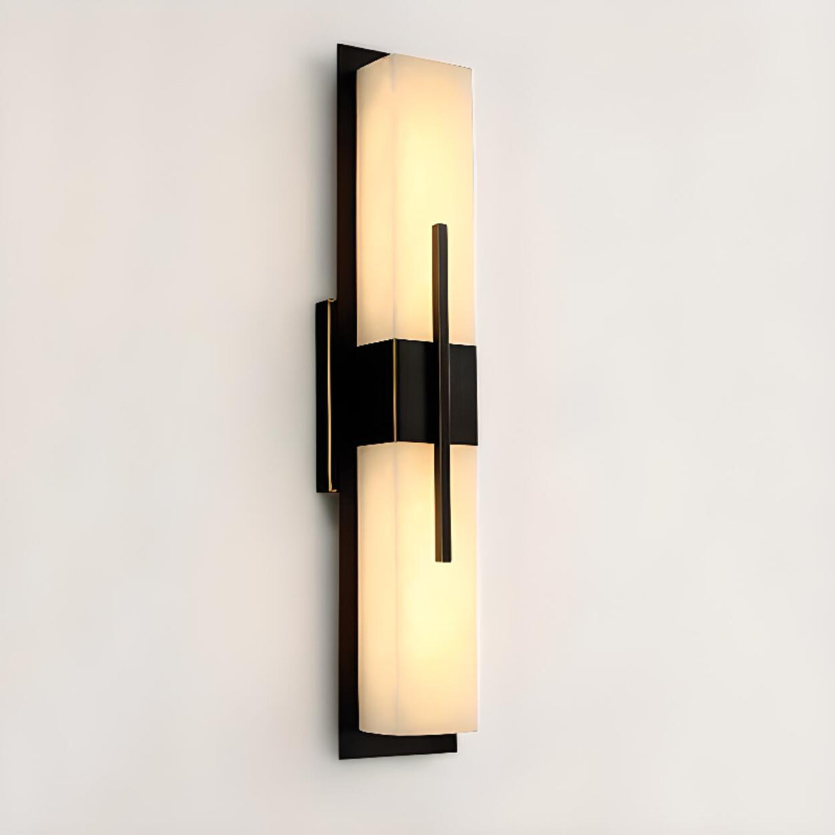 Modern Rectangular Black Vertical Wall Sconce Image - 13