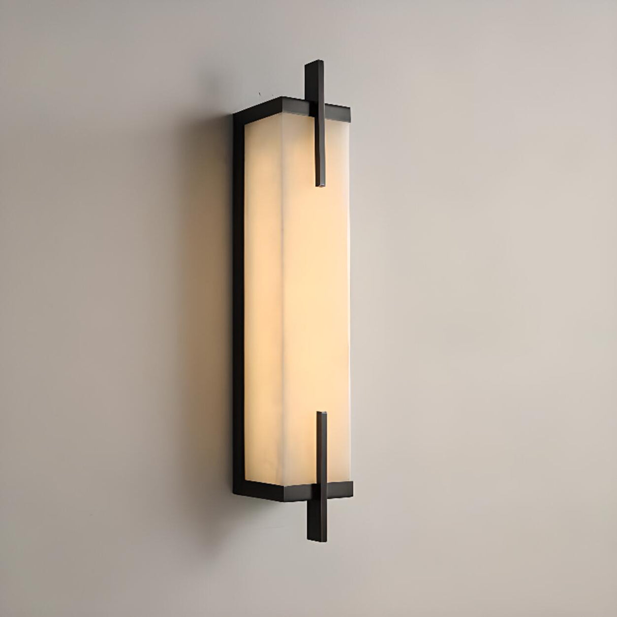 Modern Rectangular Black Vertical Wall Sconce Image - 15