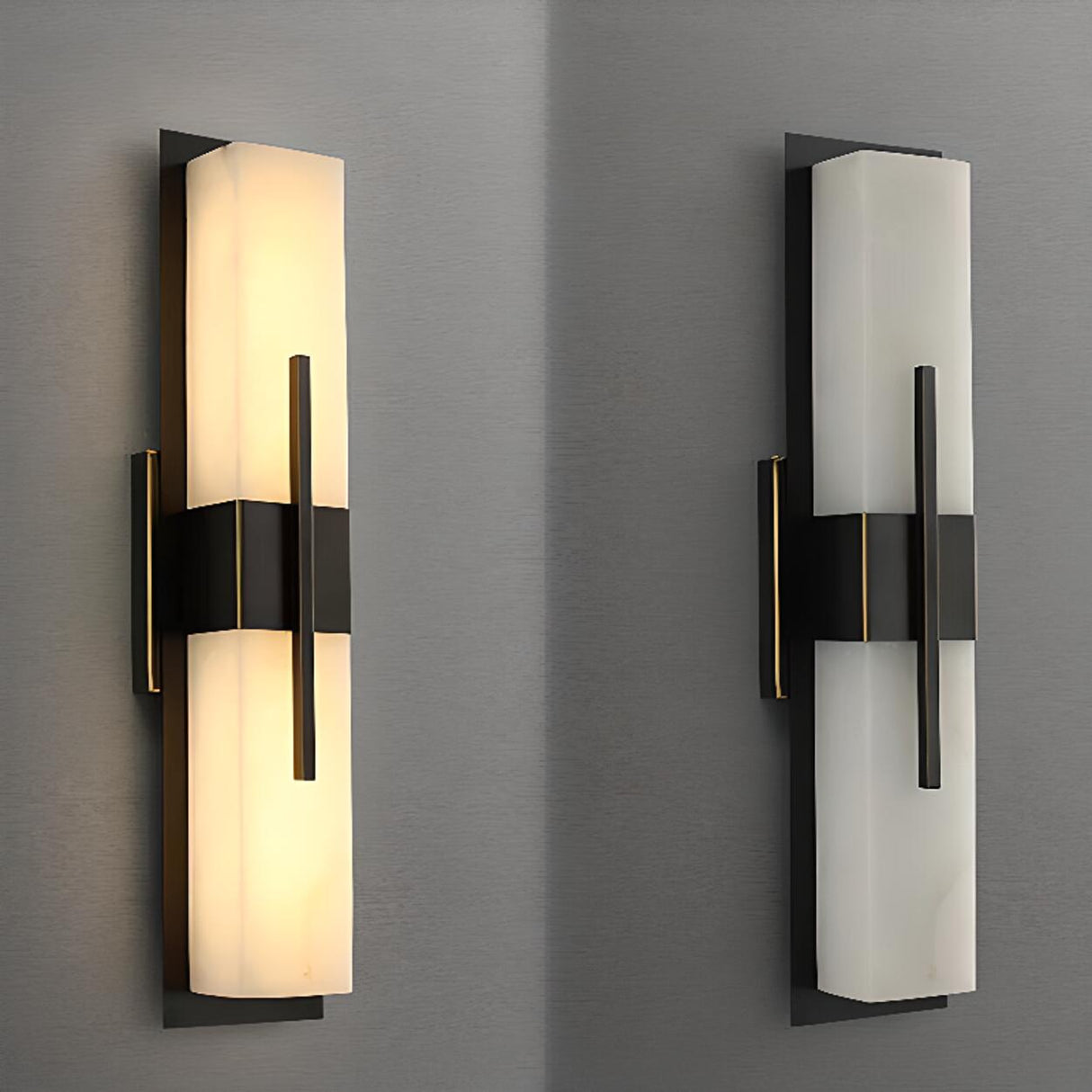 Modern Rectangular Black Vertical Wall Sconce Image - 18