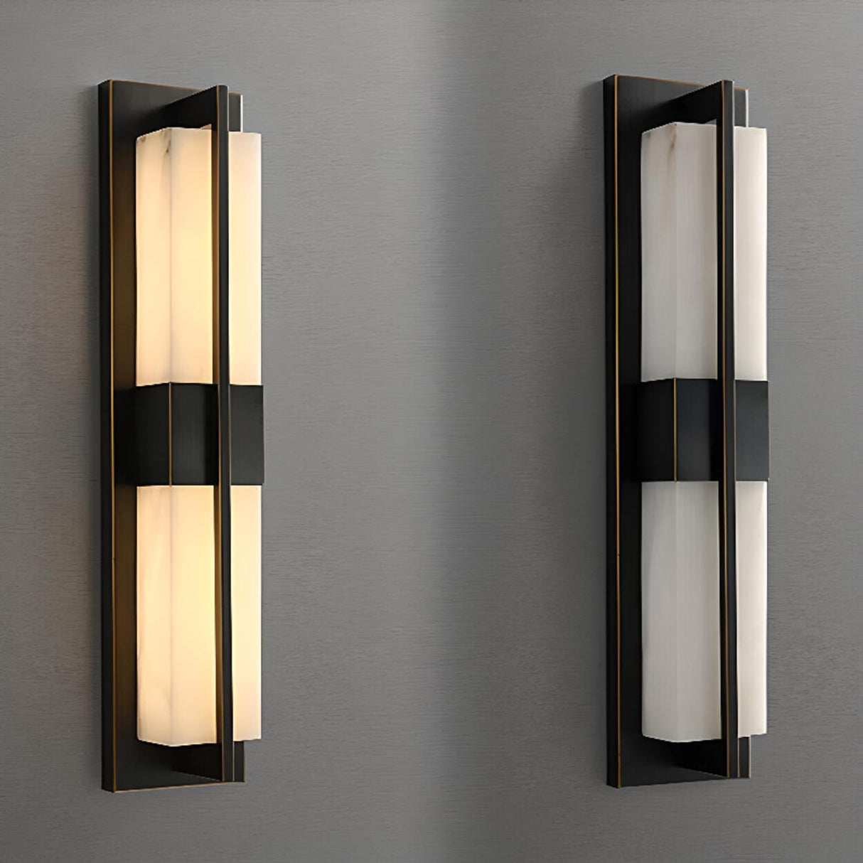 Modern Rectangular Black Vertical Wall Sconce Image - 19