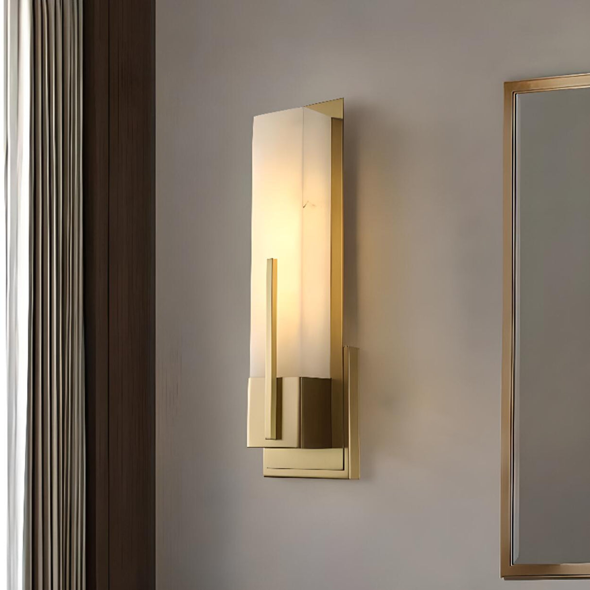 Modern Rectangular Black Vertical Wall Sconce Image - 2