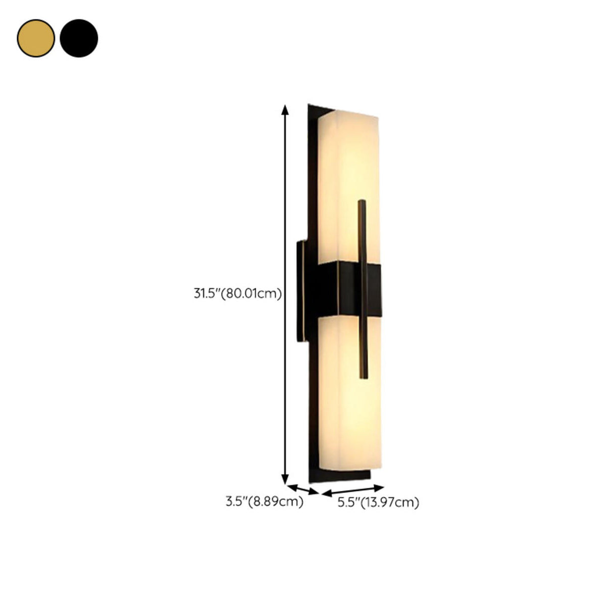 Modern Rectangular Black Vertical Wall Sconce Image - 23