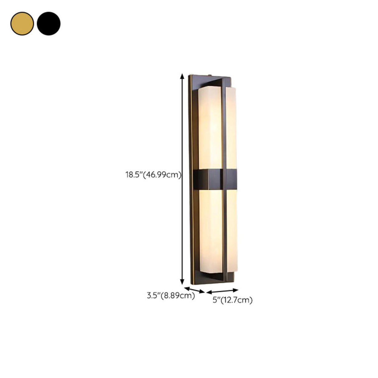 Modern Rectangular Black Vertical Wall Sconce Image - 24