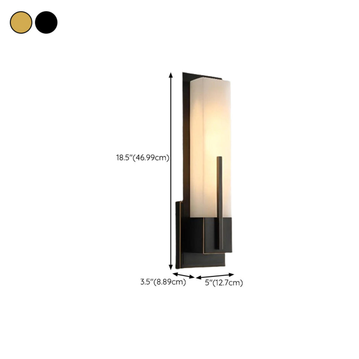 Modern Rectangular Black Vertical Wall Sconce Image - 27