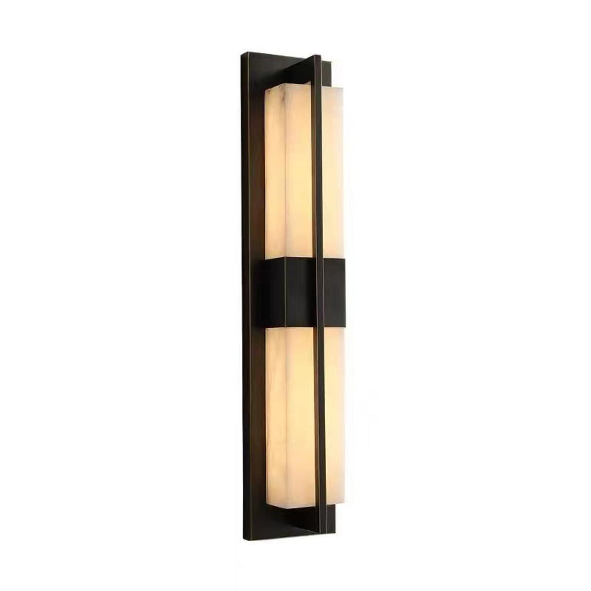 Modern Rectangular Black Vertical Wall Sconce Image - 5