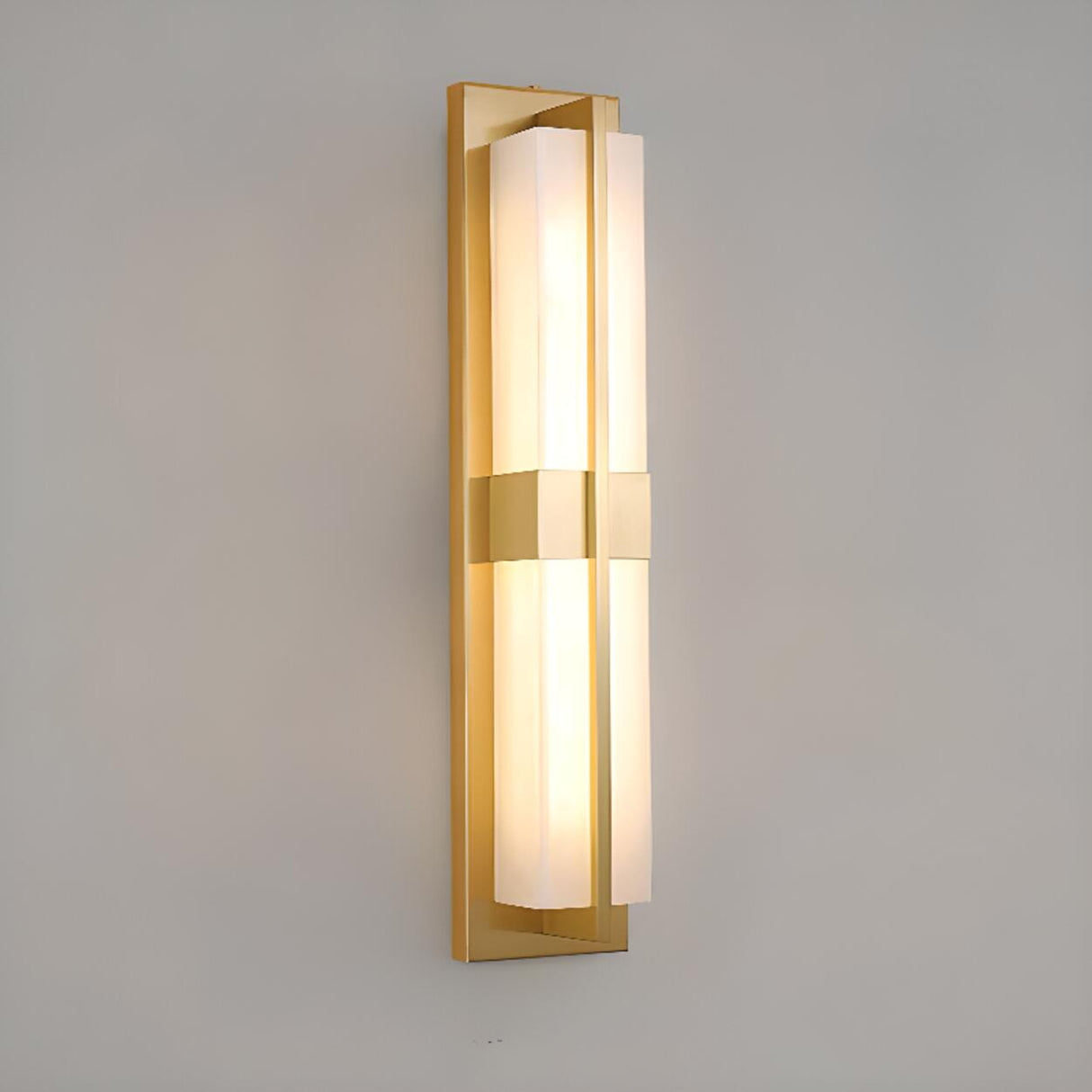 Modern Rectangular Black Vertical Wall Sconce Image - 8