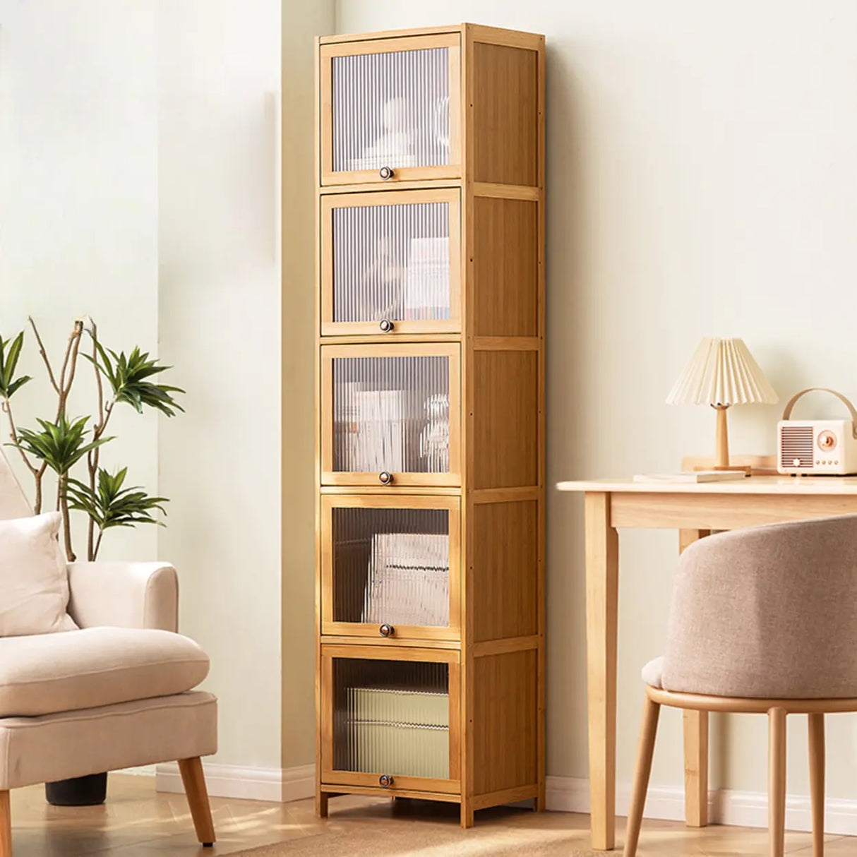 Modern Rectangular Closed Back Wood Organizer Bookcase Image - 12