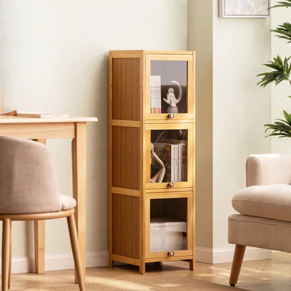 Modern Rectangular Closed Back Wood Organizer Bookcase Image - 16