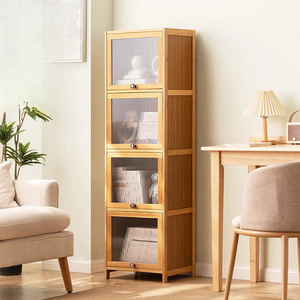 Modern Rectangular Closed Back Wood Organizer Bookcase Image - 18