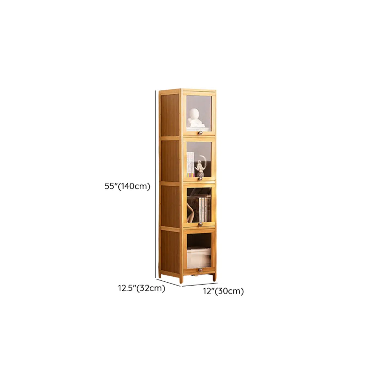 Modern Rectangular Closed Back Wood Organizer Bookcase Image - 27