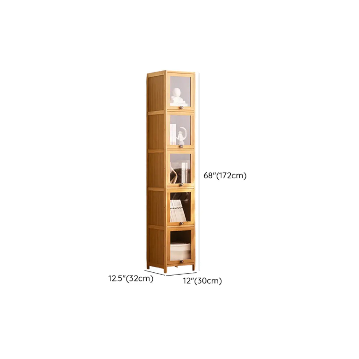 Modern Rectangular Closed Back Wood Organizer Bookcase Image - 28