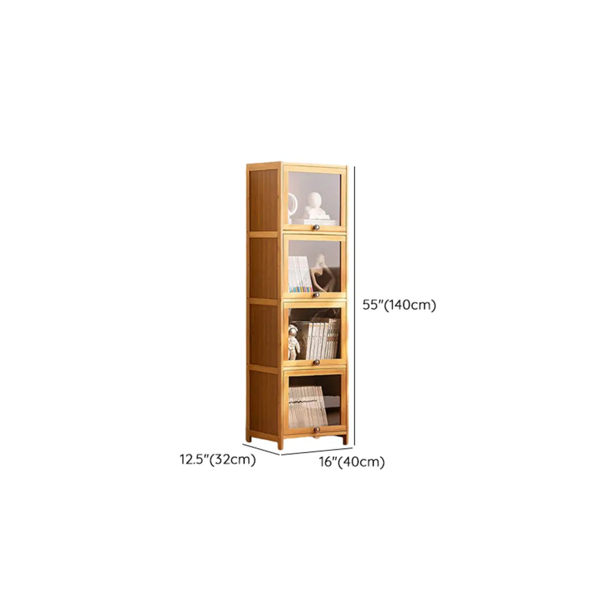 Modern Rectangular Closed Back Wood Organizer Bookcase Image - 30