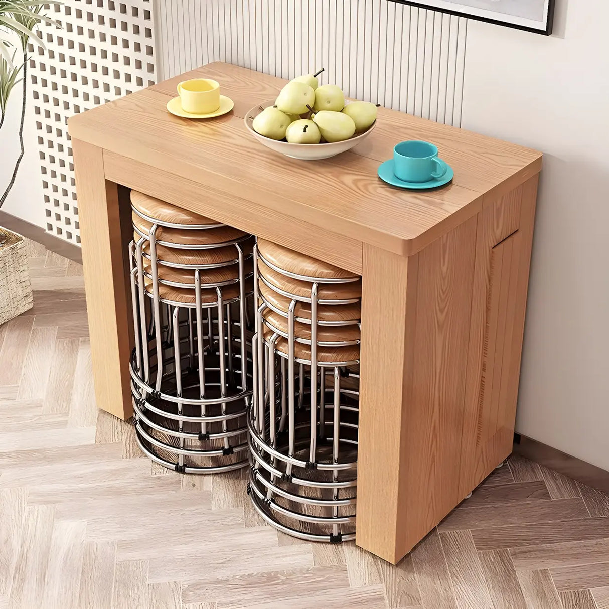 Modern Rectangular Dining Table Marble Top Extendable Image - 7