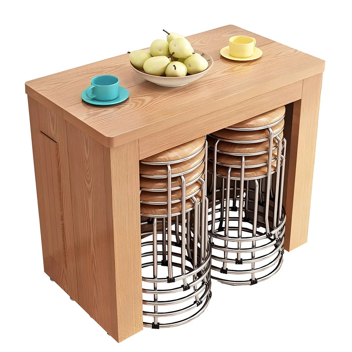 Modern Rectangular Dining Table Marble Top Extendable Image - 8