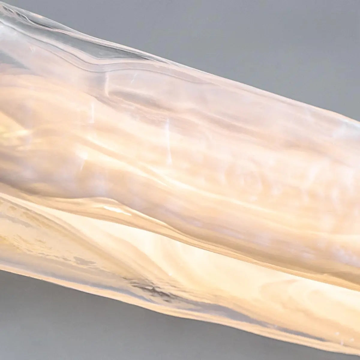 Modern White Rectangular Glass Island Pendant Light Image - 4