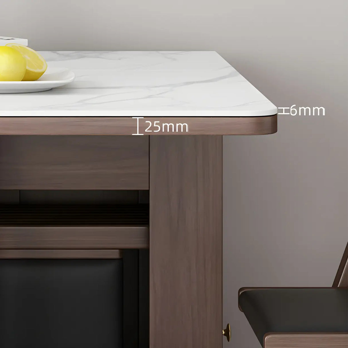 Modern Rectangular Marble Dining Table White Folding Image - 7