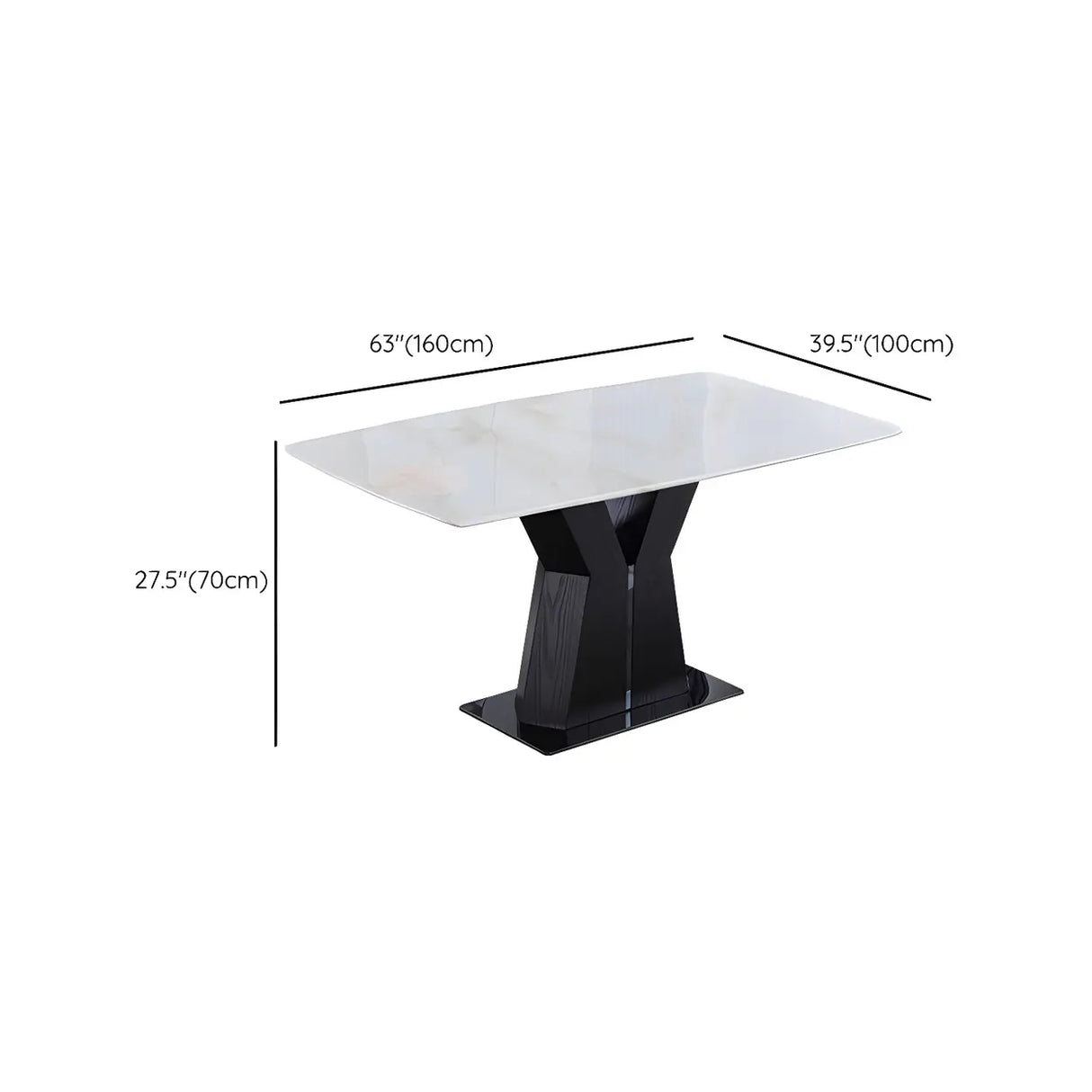 Modern Rectangular Marble Scratch Resistant Dining Table Image - 16