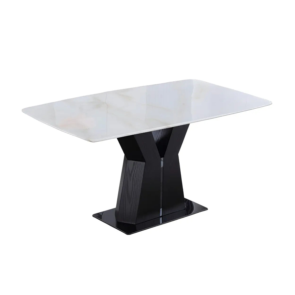 Modern Rectangular Marble Scratch Resistant Dining Table Image - 5