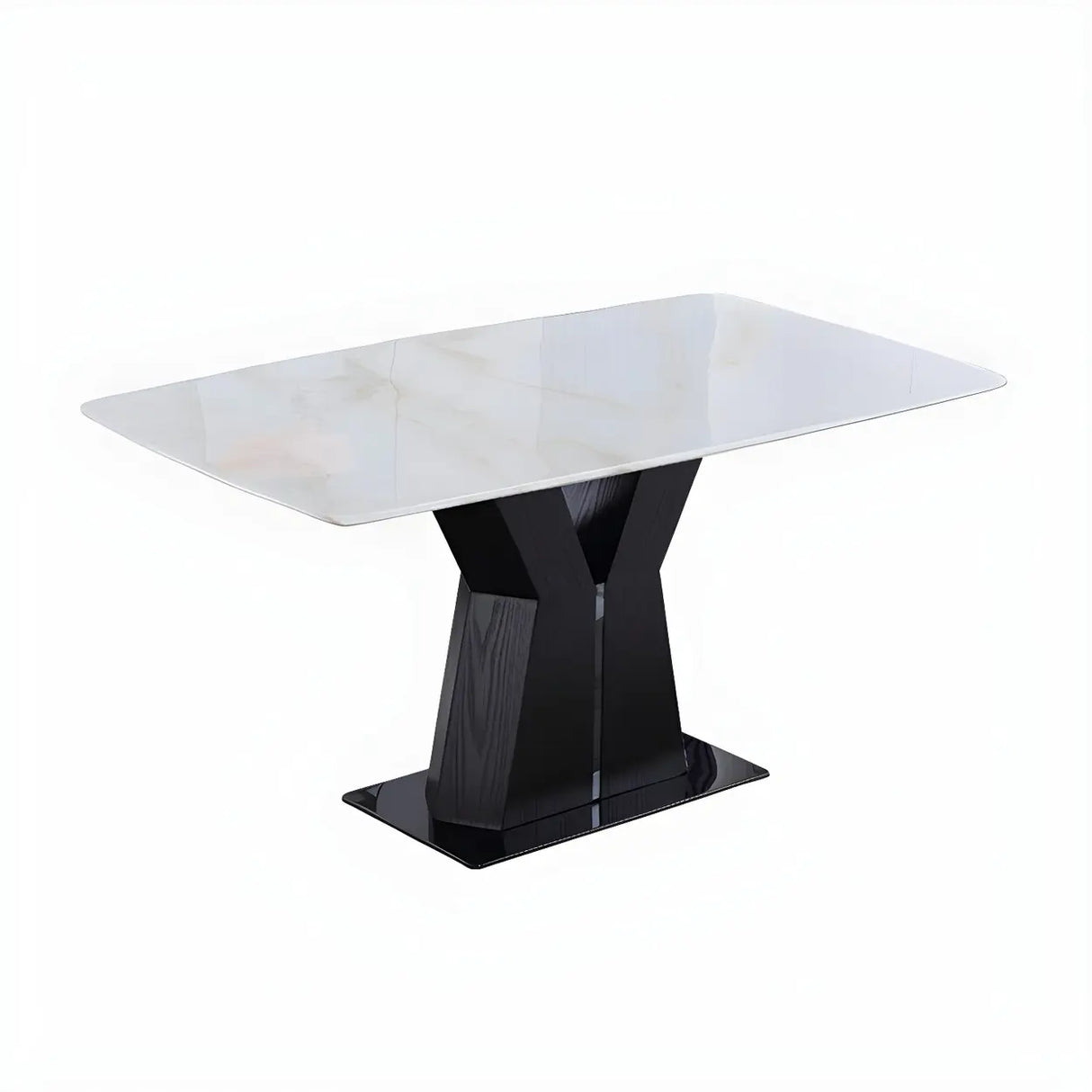 Modern Rectangular Marble Scratch Resistant Dining Table Image - 6