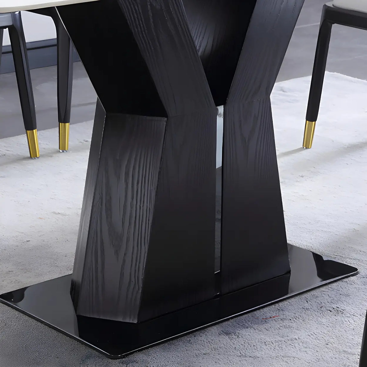 Modern Rectangular Marble Scratch Resistant Dining Table Image - 7