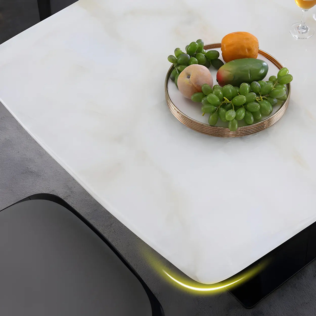 Modern Rectangular Marble Scratch Resistant Dining Table Image - 8