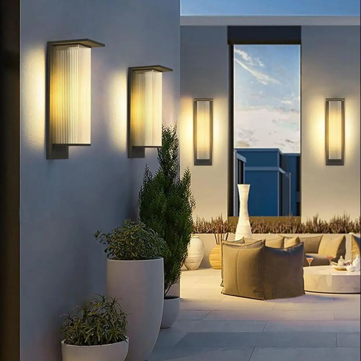 Modern Rectangular Metal LED Outdoor Wall Sconces Image - 13