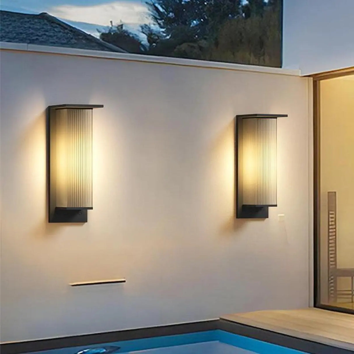 Modern Rectangular Metal LED Outdoor Wall Sconces Image - 6