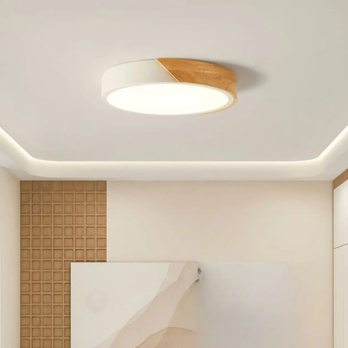 Modern Rectangular Mounted Flush Mount Ceiling Light Image - 2