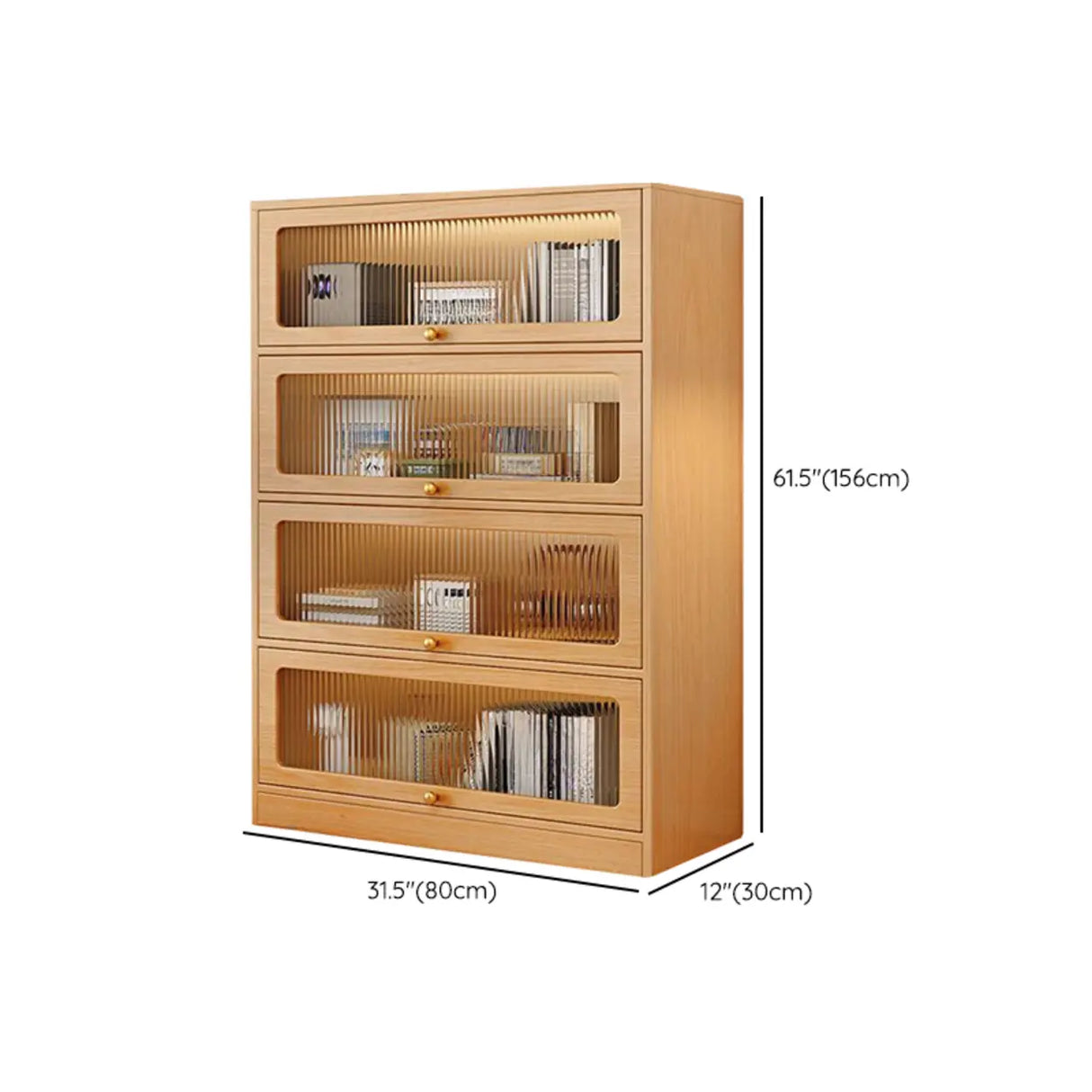 Modern Rectangular Natural Finish Wooden Bookcases Image - 25