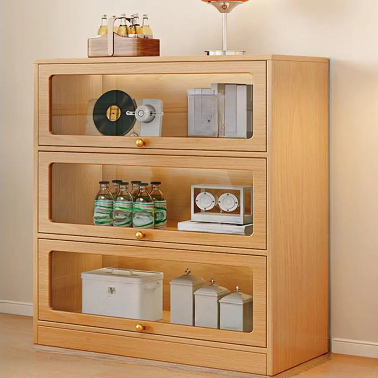 Modern Rectangular Natural Finish Wooden Bookcases Image - 3