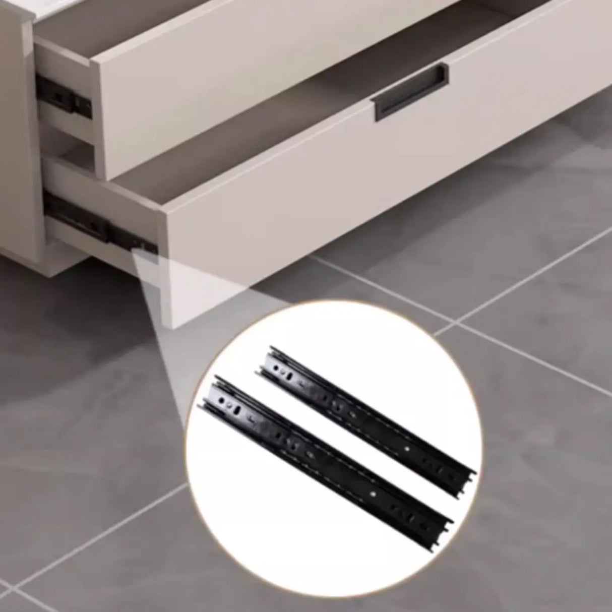 Modern Rectangular Stone Living Room White LED TV Stand