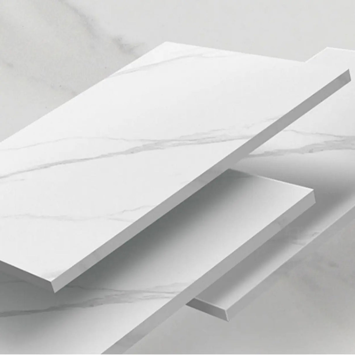 Modern Rectangular Stone TV Stand for Living Room - Grey Image - 11