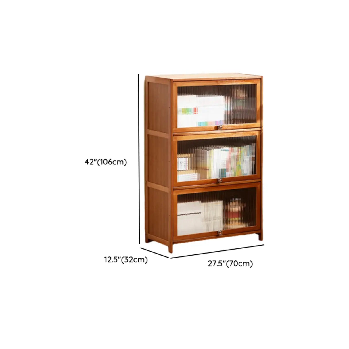 Modern Rectangular Vertical Wood Organizer Bookcase Image - 27