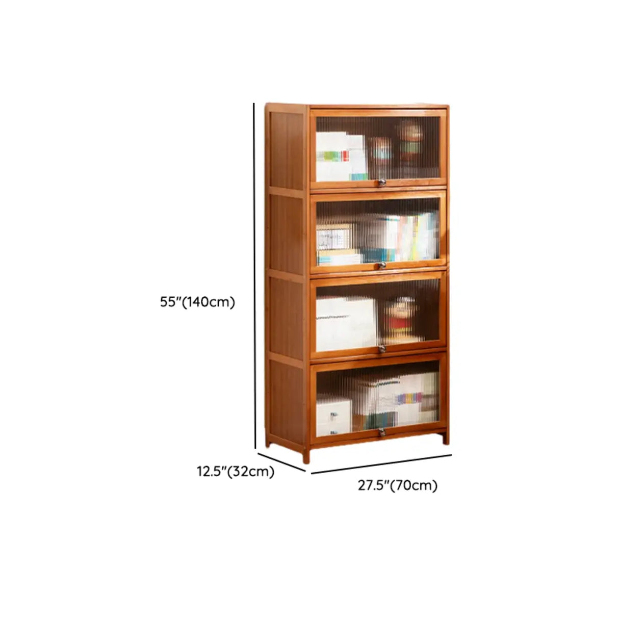 Modern Rectangular Vertical Wood Organizer Bookcase Image - 30