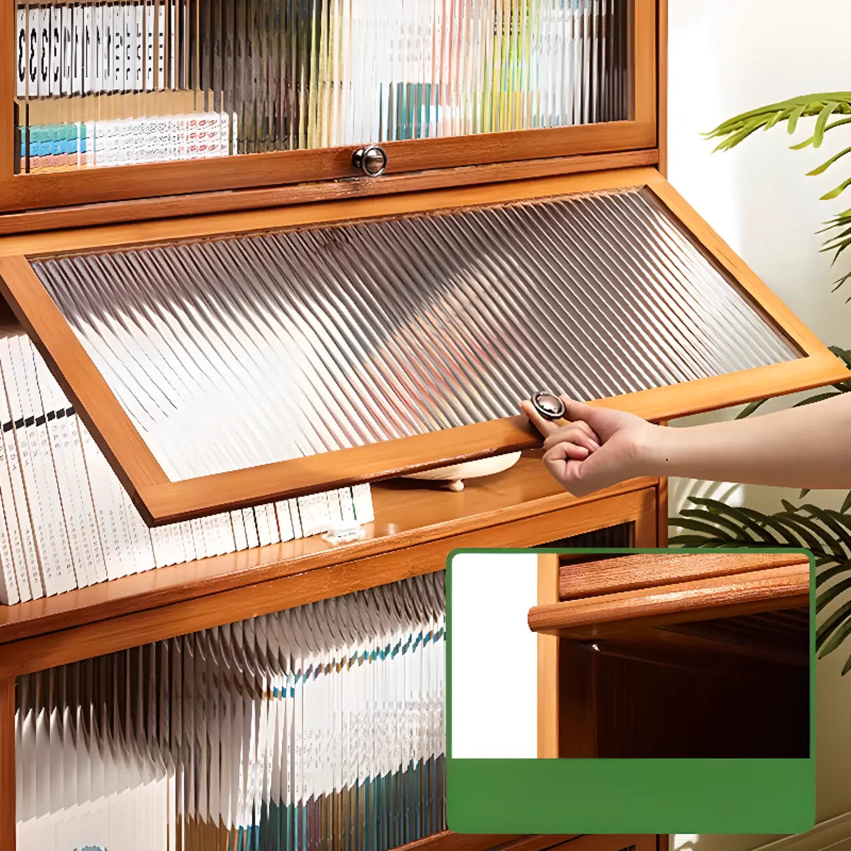 Modern Rectangular Vertical Wood Organizer Bookcase Image - 9