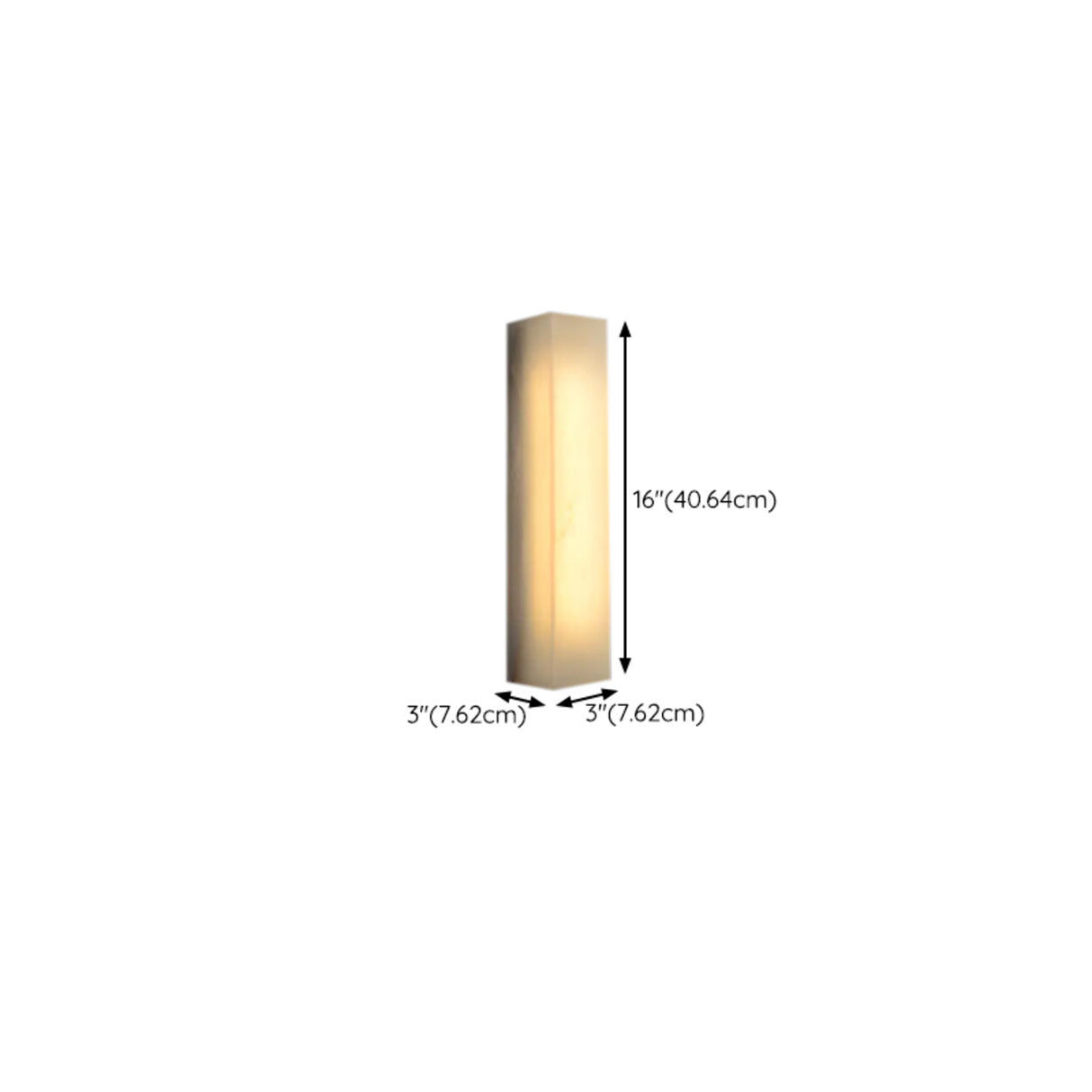 Modern Rectangular White Metal Wall Sconce Light